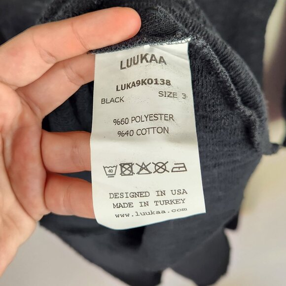 LUUKAA Textured Knit Tunic Dress Handkerchief Hem Pockets Lagenlook sz 12 - Picture 8 of 8